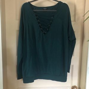 Torrid lace up sweater 2x